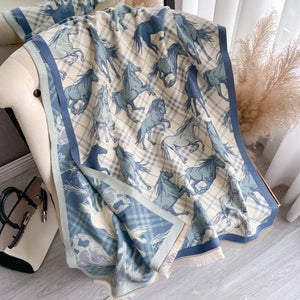 Cashmere-Soft Horse Pattern Pashmina Style Scarf/ Shawl-Furbaby Friends Gifts