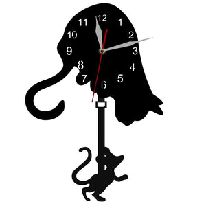 Cat And Mouse Pendulum Clock-Furbaby Friends Gifts