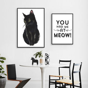 Cat Lovers' Black Cat Canvas Posters-Furbaby Friends Gifts