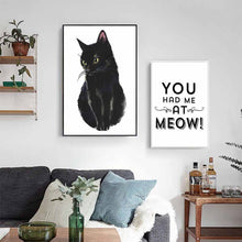 Cargar imagen en el visor de la galería, Cat Lovers&#39; Black Cat Canvas Posters-Furbaby Friends Gifts