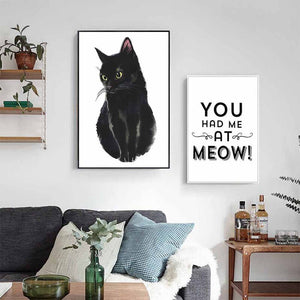 Cat Lovers' Black Cat Canvas Posters-Furbaby Friends Gifts