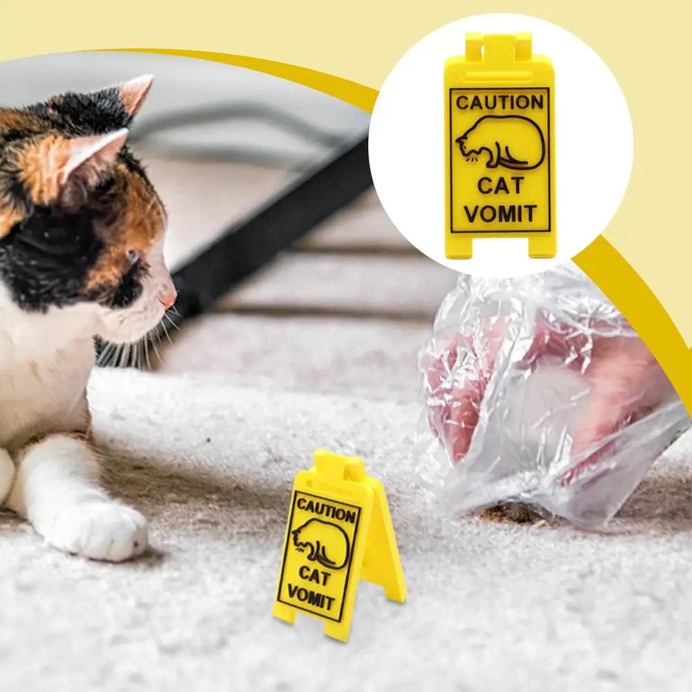 Panneau Signalétique 'Cat Vomit' - Style B, En Plastique, 7,9x4,5cm