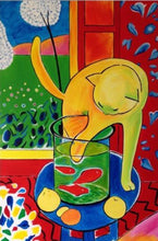 Cargar imagen en el visor de la galería, &#39;Cat with the Red Fish&#39; Canvas Oil Print Posters-Furbaby Friends Gifts