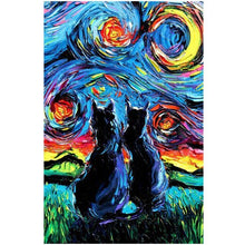 Afbeelding in Gallery-weergave laden, Cats in Starry Nights Van Gogh Style Canvas Oil Poster Prints-Furbaby Friends Gifts