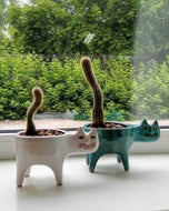 Ceramic 'Cat Tail' Flowerpot-Furbaby Friends Gifts
