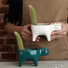Cargar imagen en el visor de la galería, Ceramic &#39;Cat Tail&#39; Flowerpot-Furbaby Friends Gifts