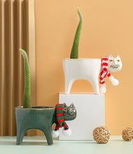 Afbeelding in Gallery-weergave laden, Ceramic &#39;Cat Tail&#39; Flowerpot-Furbaby Friends Gifts