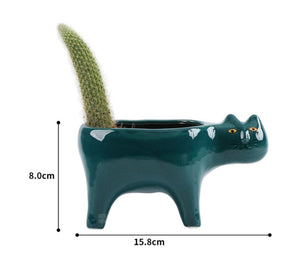 Ceramic 'Cat Tail' Flowerpot-Furbaby Friends Gifts
