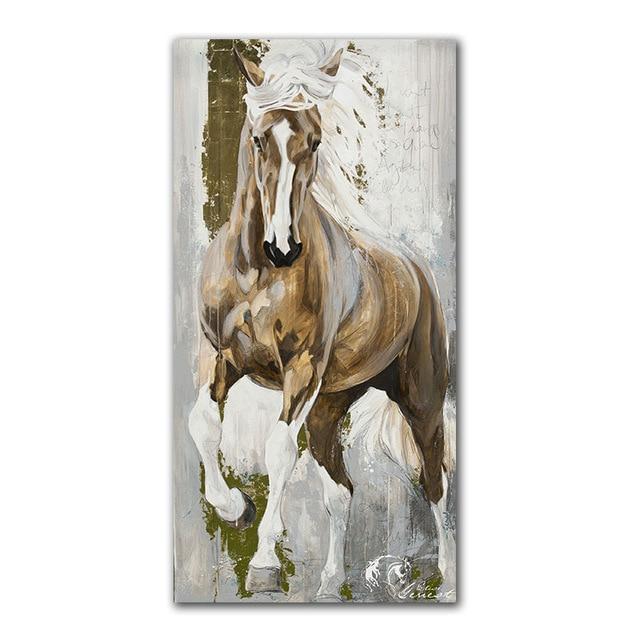 Chestnut Stallion Canvas Oil Print-Furbaby Friends Gifts
