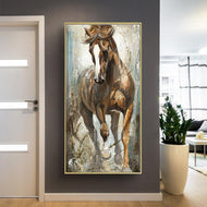 Chestnut Stallion Canvas Oil Print-Furbaby Friends Gifts