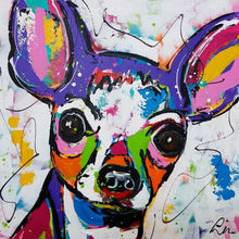 Laden Sie das Bild in den Galerie-Viewer, Chihuahua Pop Art Canvas Oil Print-Furbaby Friends Gifts