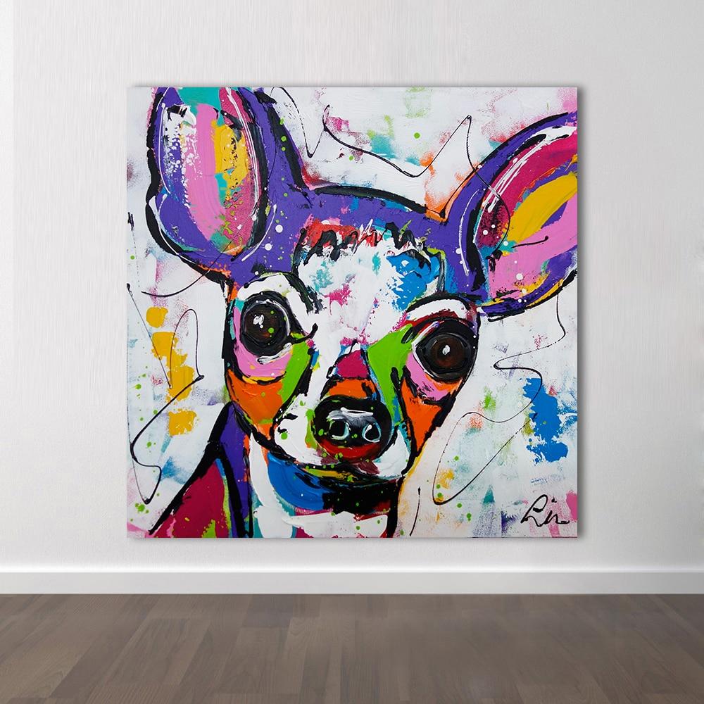 Chihuahua Pop Art Canvas Oil Print-Furbaby Friends Gifts
