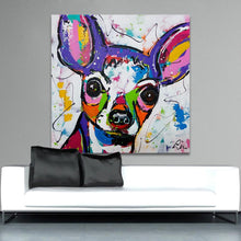 Laden Sie das Bild in den Galerie-Viewer, Chihuahua Pop Art Canvas Oil Print-Furbaby Friends Gifts