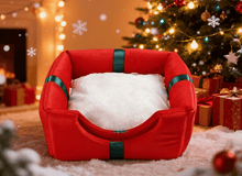 Laden Sie das Bild in den Galerie-Viewer, Christmas Present Pet Bed with Memory Foam Pad-Furbaby Friends Gifts