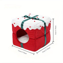 Laden Sie das Bild in den Galerie-Viewer, Christmas Present Pet Bed with Memory Foam Pad-Furbaby Friends Gifts