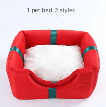Laden Sie das Bild in den Galerie-Viewer, Christmas Present Pet Bed with Memory Foam Pad-Furbaby Friends Gifts