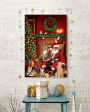 Cargar imagen en el visor de la galería, &#39;Christmas Warmth&#39; Canvas Oil Print-Furbaby Friends Gifts