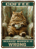 Coffee Because Murder is Wrong (Tabby)-Furbaby Friends Gifts