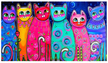 Load image into Gallery viewer, Colourful Cats Metal Plaques - 2 Sizes-Furbaby Friends Gifts