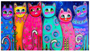 Colourful Cats Metal Plaques - 2 Sizes-Furbaby Friends Gifts