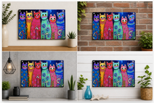 Laden Sie das Bild in den Galerie-Viewer, Colourful Cats Metal Plaques-Furbaby Friends Gifts