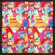 Carica l&#39;immagine nel visualizzatore di Gallery, Colourful Kitties Silk Scarves-Furbaby Friends Gifts