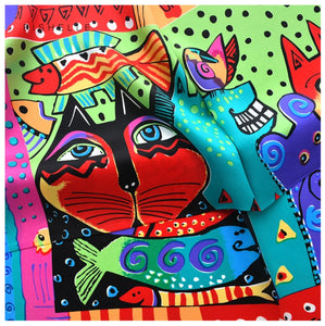 Colourful Kitties Silk Scarves-Furbaby Friends Gifts