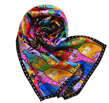 Load image into Gallery viewer, Colourful Kitties Silk Scarves-Furbaby Friends Gifts