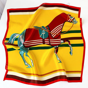 Colourful Silk Horse Print Scarves-Furbaby Friends Gifts