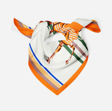 Cargar imagen en el visor de la galería, Colourful Silk Horse Print Scarves-Furbaby Friends Gifts