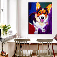 Corgi Canvas Oil Print-Furbaby Friends Gifts