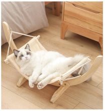 Load image into Gallery viewer, Cosy Wooden Cat Hammock-Furbaby Friends Gifts