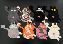 Cargar imagen en el visor de la galería, Crochet Cat Butt Coasters-Furbaby Friends Gifts