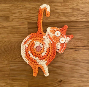 Crochet Cat Butt Coasters-Furbaby Friends Gifts
