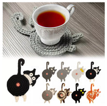 Charger l&#39;image dans la galerie, Crochet Cat Butt Coasters-Furbaby Friends Gifts