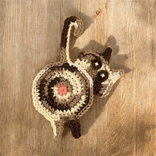 Load image into Gallery viewer, Crochet Cat Butt Coasters-Furbaby Friends Gifts