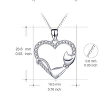 Cargar imagen en el visor de la galería, Crystal &#39;Kitty Love&#39; Silver Pendant Necklace-Furbaby Friends Gifts