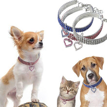 Carregar imagem no visualizador da galeria, Crystal Pet Collar (With Heart Feature)-Furbaby Friends Gifts