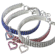 Charger l&#39;image dans la galerie, Crystal Pet Collar (With Heart Feature)-Furbaby Friends Gifts