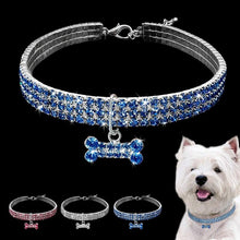 Load image into Gallery viewer, Crystal Pet Necklace (With Bone Feature)-Furbaby Friends Gifts