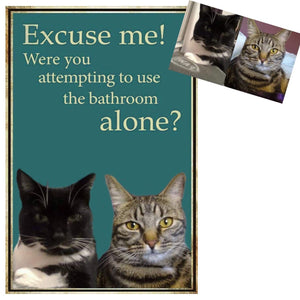 Customised 'Bathroom Supervisor' Metal Wall Plaques-Furbaby Friends Gifts