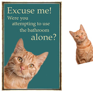 Customised 'Bathroom Supervisor' Metal Wall Plaques-Furbaby Friends Gifts