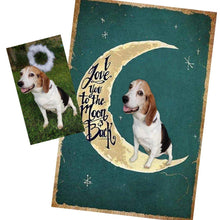 Carregar imagem no visualizador da galeria, Customised &#39;To The Moon &amp; Back&#39; Metal Pet Wall Plaques-Furbaby Friends Gifts