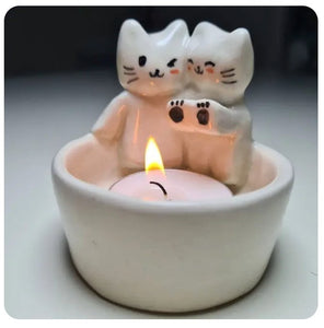 Cute Cat Candle Holder-Furbaby Friends Gifts