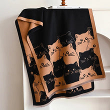 Charger l&#39;image dans la galerie, Cute Cat Jacquard Pashmina Cashmere Scarves-Furbaby Friends Gifts