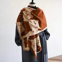 Charger l&#39;image dans la galerie, Cute Cat Jacquard Pashmina Cashmere Scarves-Furbaby Friends Gifts