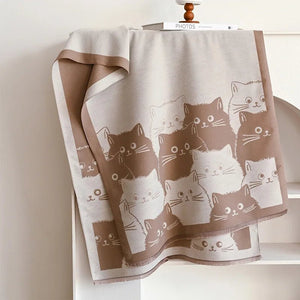 Cute Cat Jacquard Pashmina Cashmere Scarves - Furbaby Friend Gifts