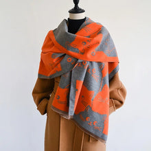 Charger l&#39;image dans la galerie, Cute Cat Jacquard Pashmina Cashmere Scarves-Furbaby Friends Gifts