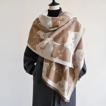 Charger l&#39;image dans la galerie, Cute Cat Jacquard Pashmina Cashmere Scarves-Furbaby Friends Gifts