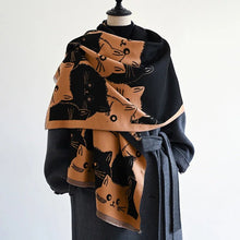 Charger l&#39;image dans la galerie, Cute Cat Jacquard Pashmina Cashmere Scarves-Furbaby Friends Gifts